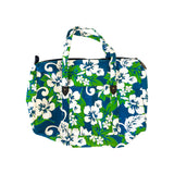 Beach Bag - Green & Blue Hibiscus