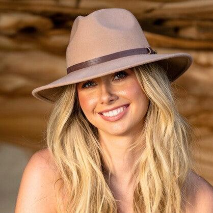 Flinders Felt Fedora in Dark Camel