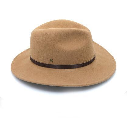 Flinders Felt Fedora in Dark Camel