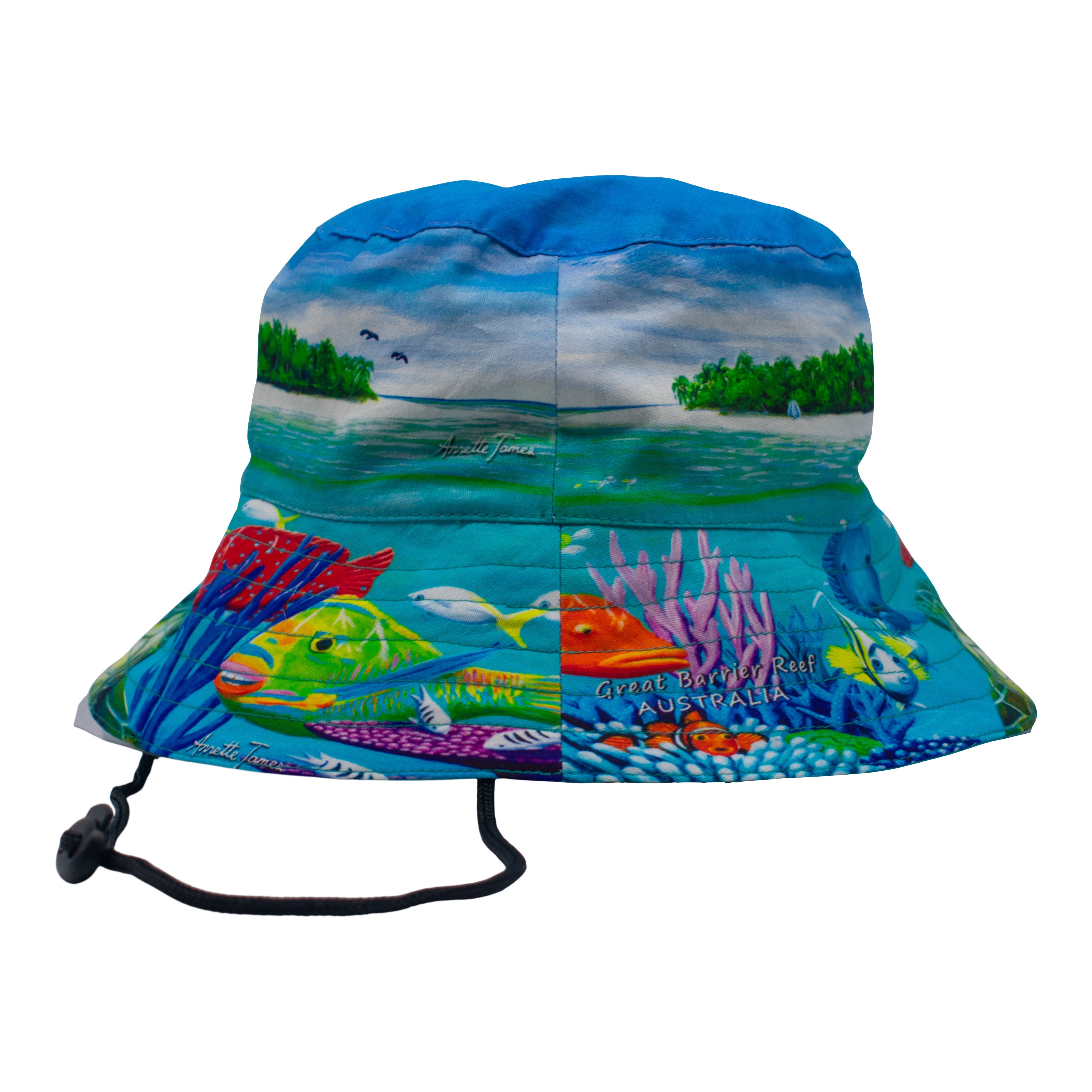 Bucket Hat - Green Turtle & Great Barrier Reef