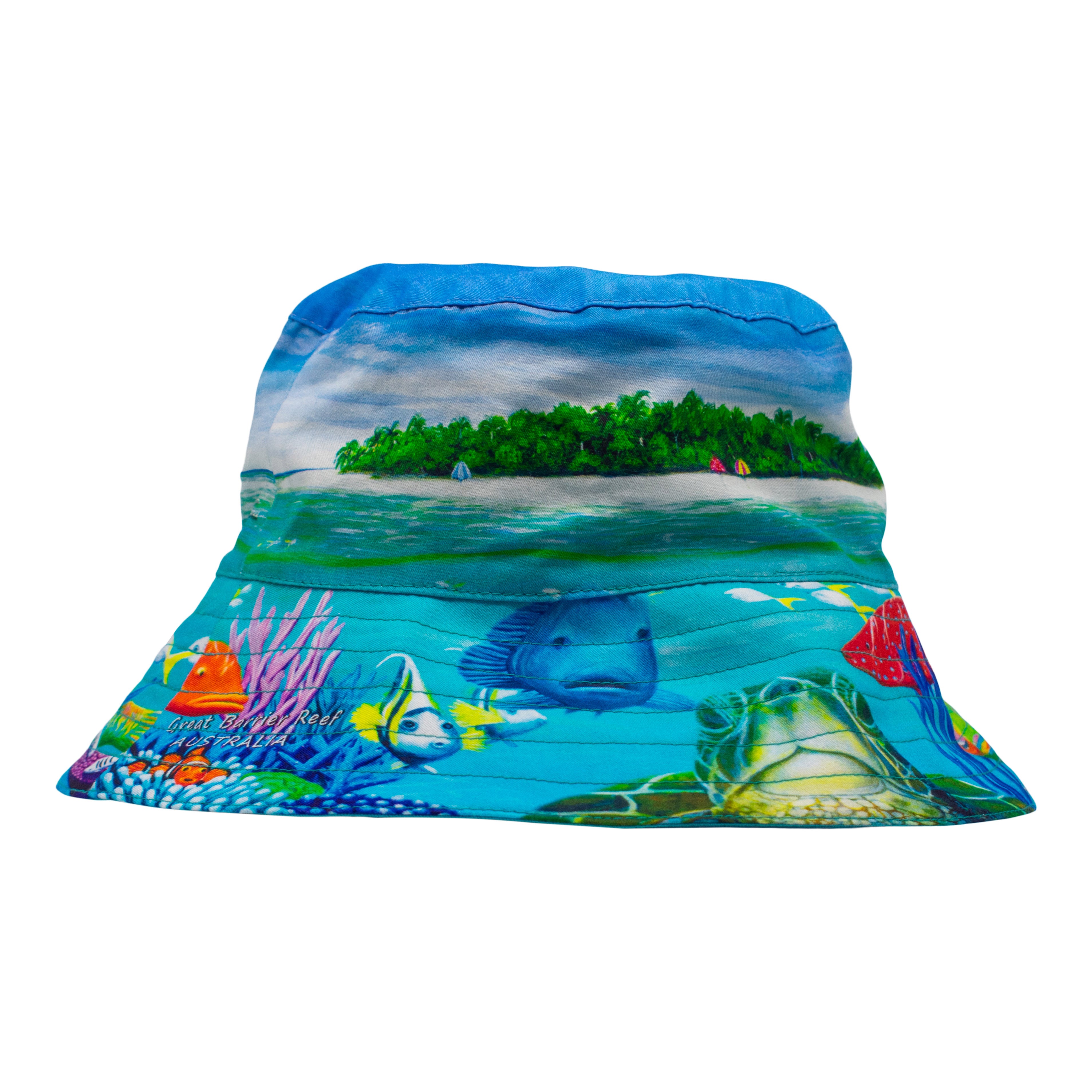 Bucket Hat - Green Turtle & Great Barrier Reef