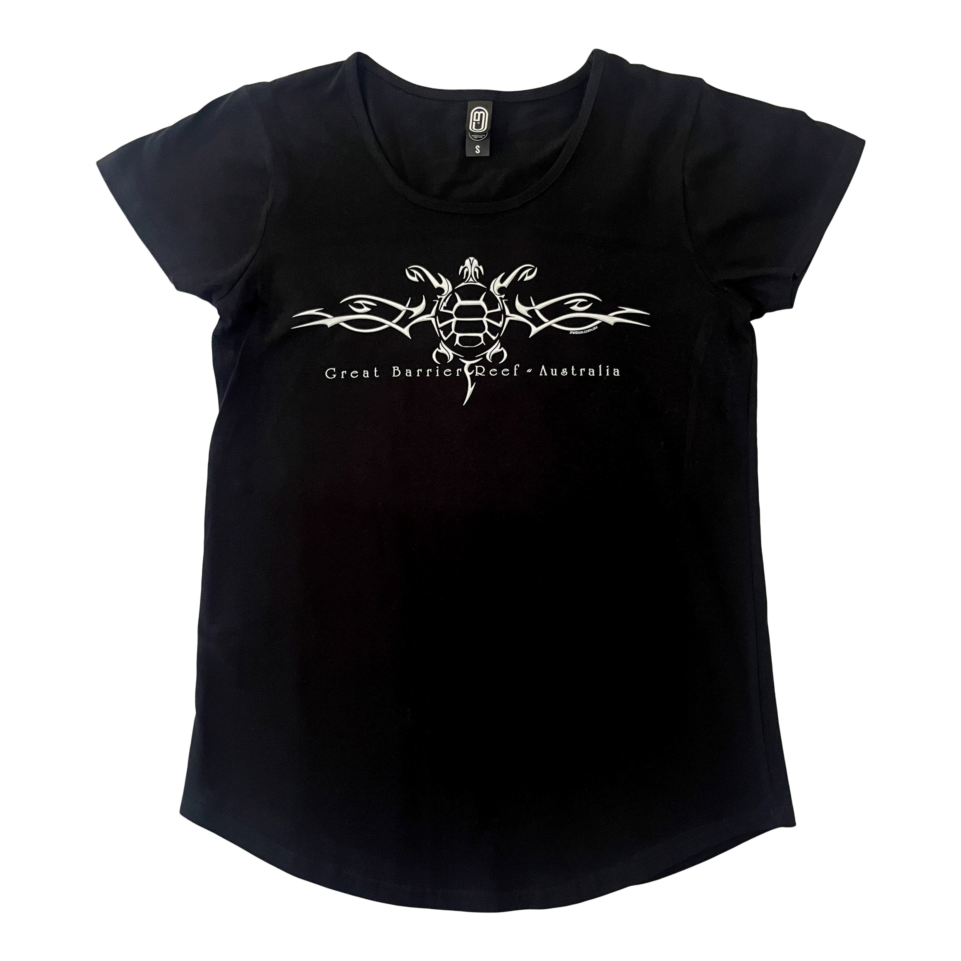 Tattoo Turtle Great Barrier Reef T-Shirt - Black & White