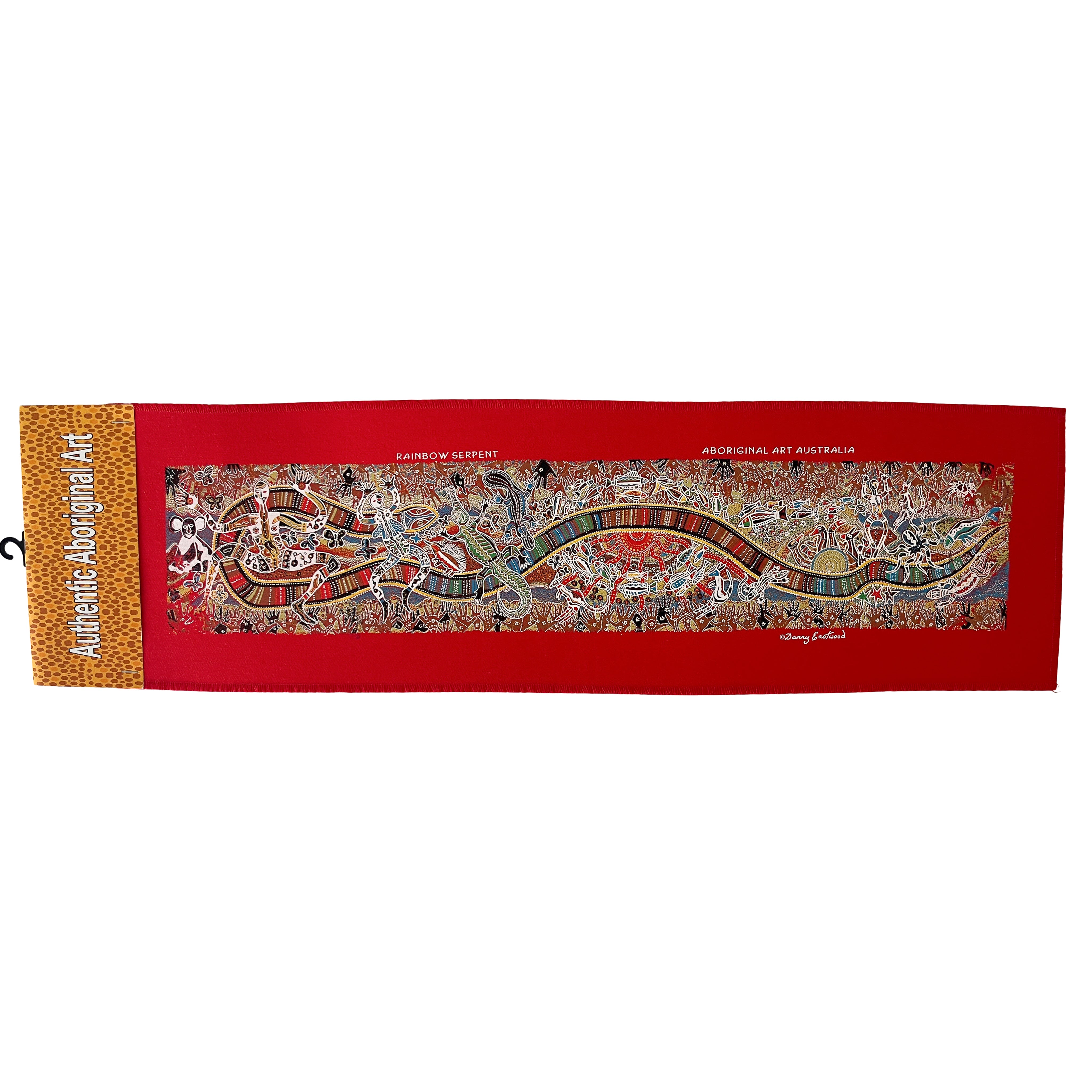 Rainbow Serpent Aboriginal art panel - Red