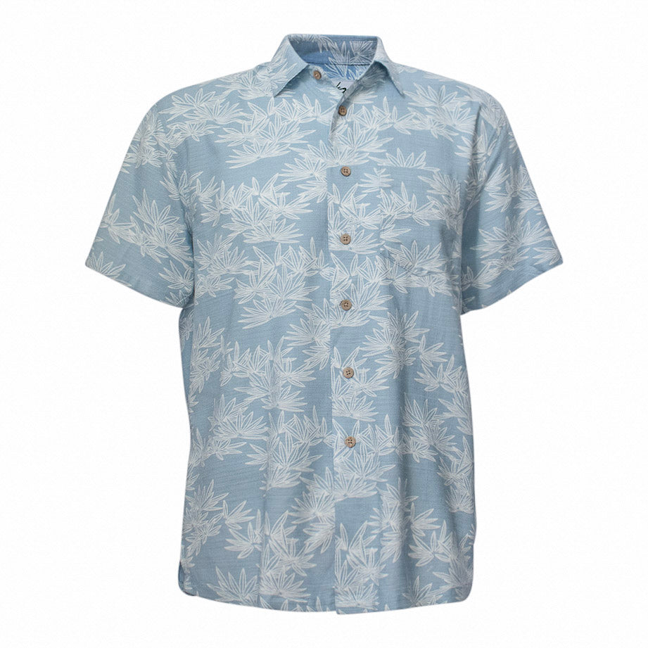Men's Bamboo Shirt - Leaf Blue