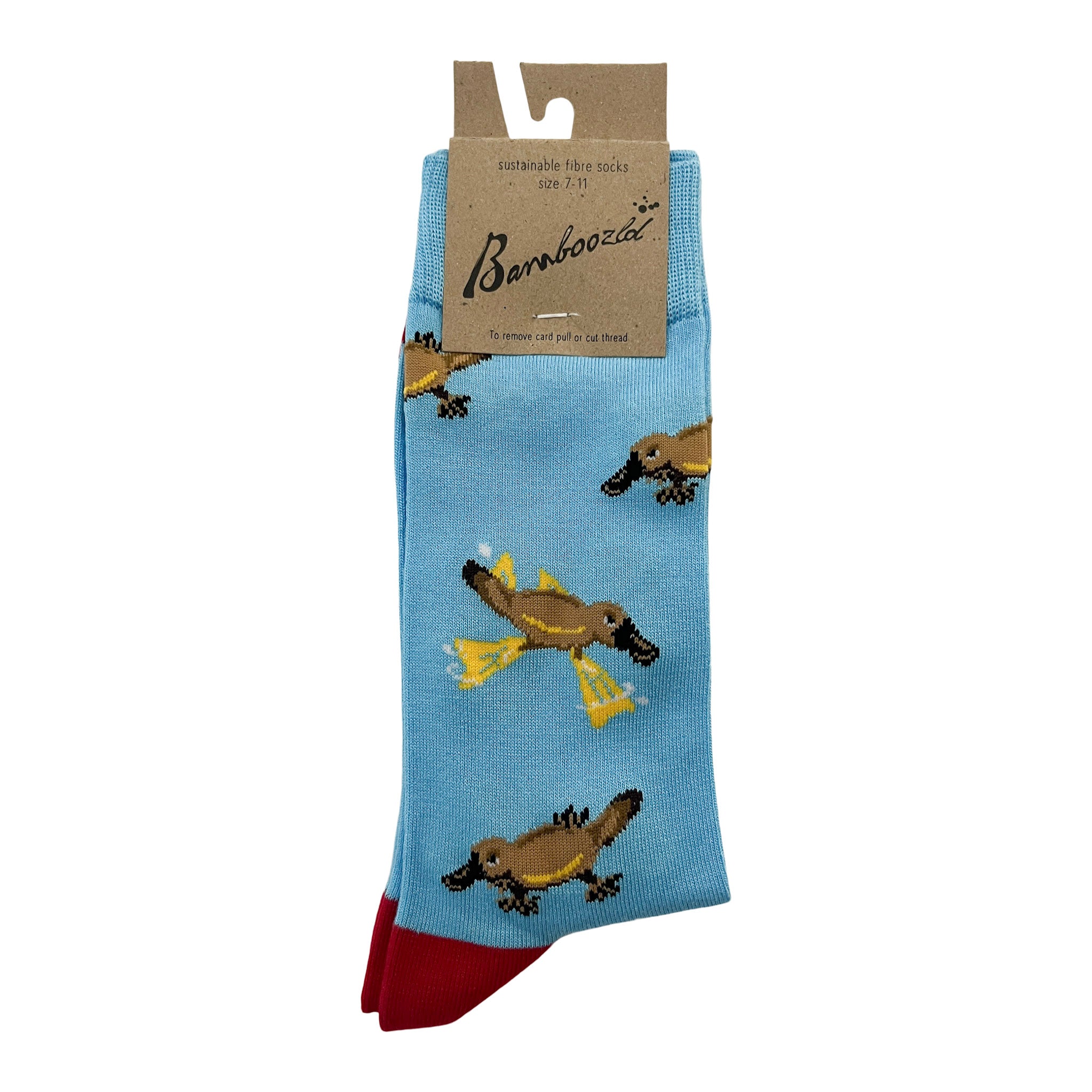Scuba Platypus Bamboo Socks - Sky Blue