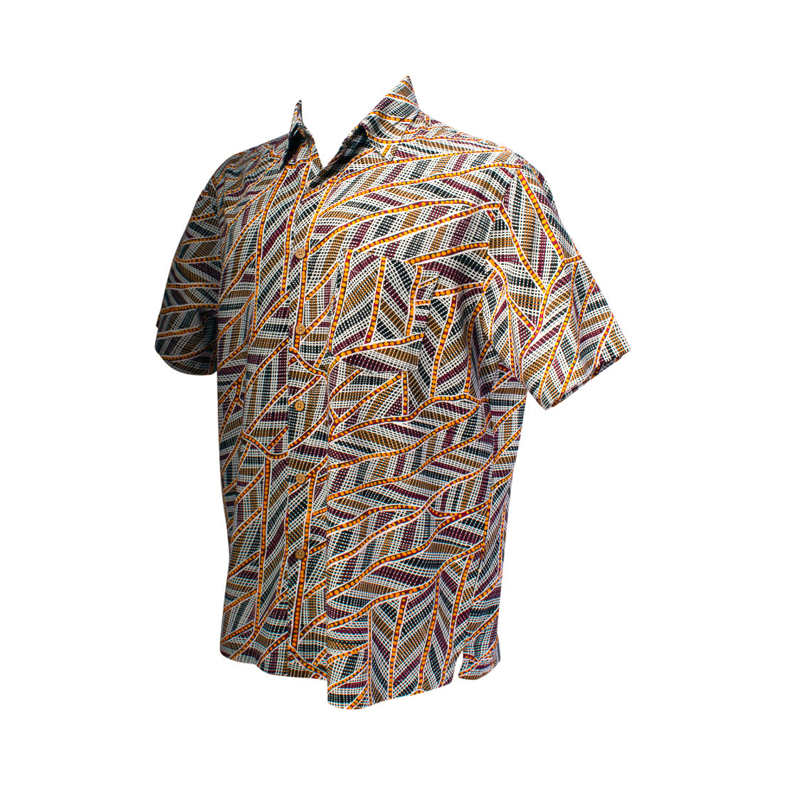 Bamboo Men's Shirt Aboriginal Art - Yirrkala Dreaming
