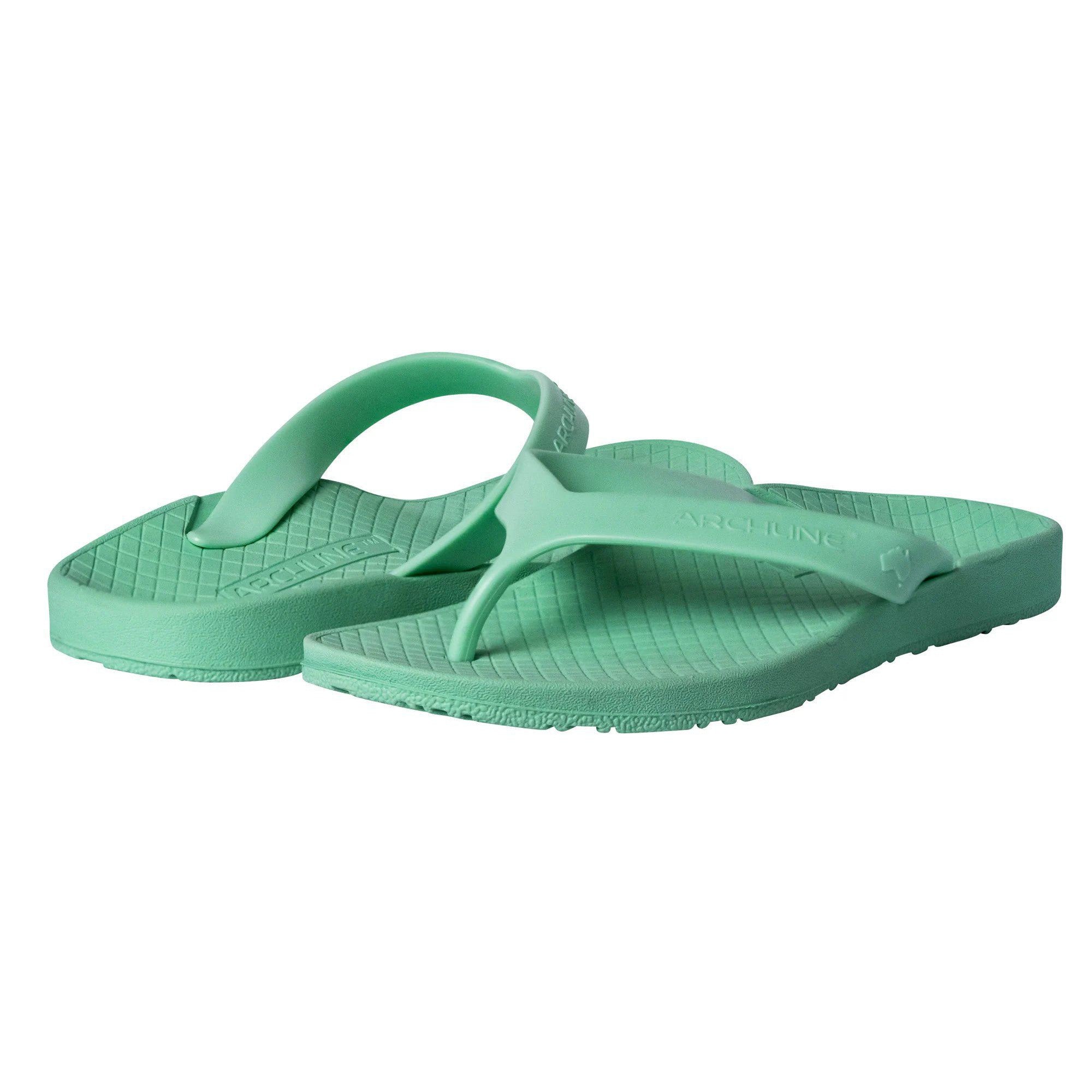 Archline Balance Orthotic Thongs - Dew Green