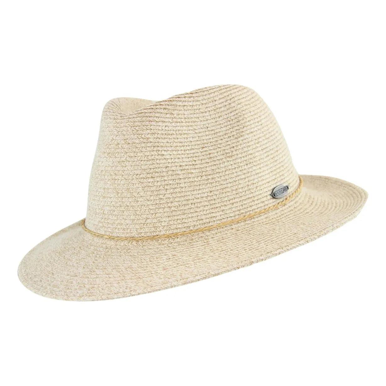 Avoca Flexibraid Fedora Hat in Oatmeal or Old Rose