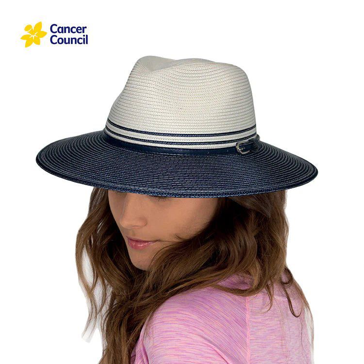 Heritage Town & Country Fedora - Ivory & Sage, Ivory & Ice Blue or Ivory & Navy