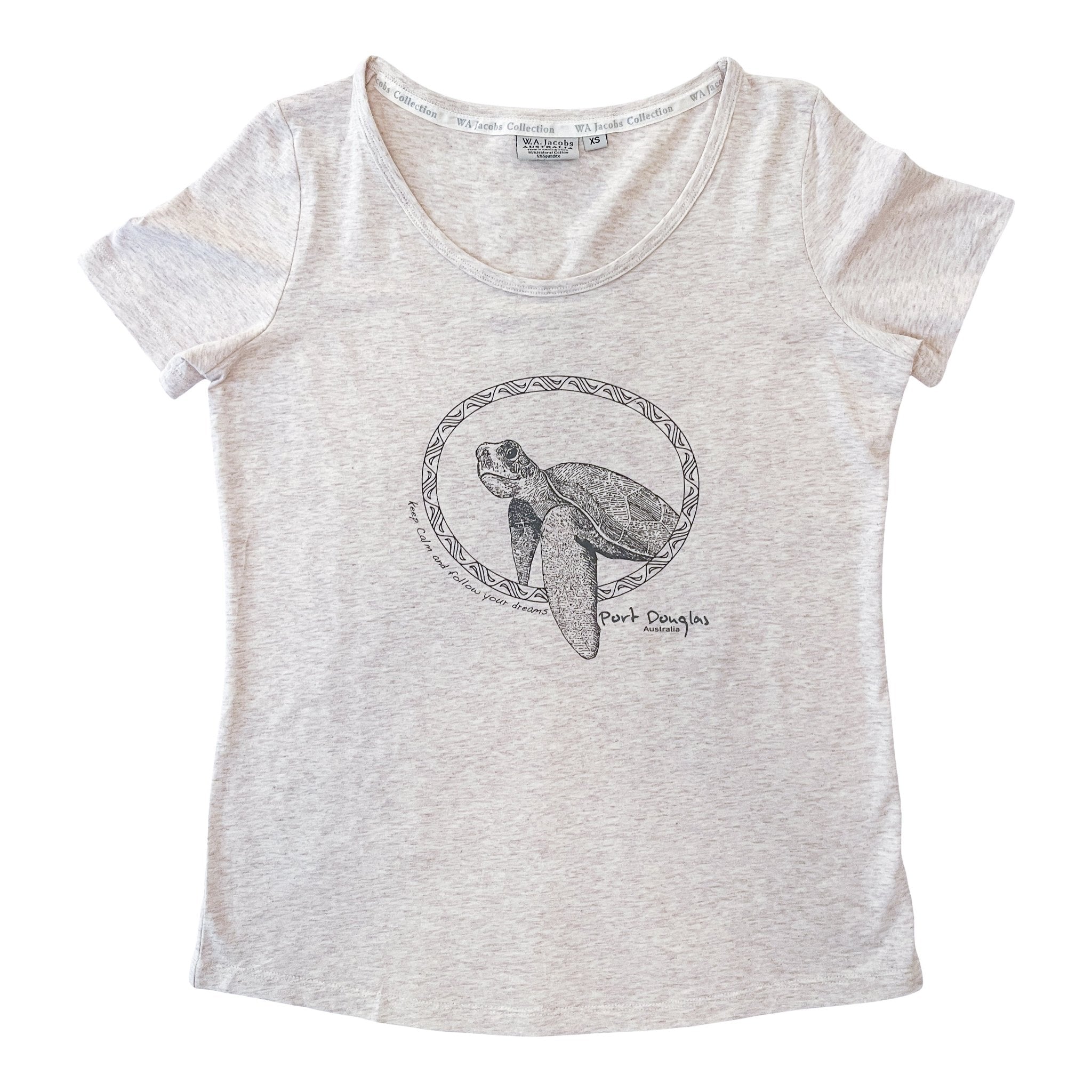 Sea Turtle Port Douglas Souvenir T-Shirt - Natural