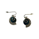 Paua Shell Snail Swirl Earrings