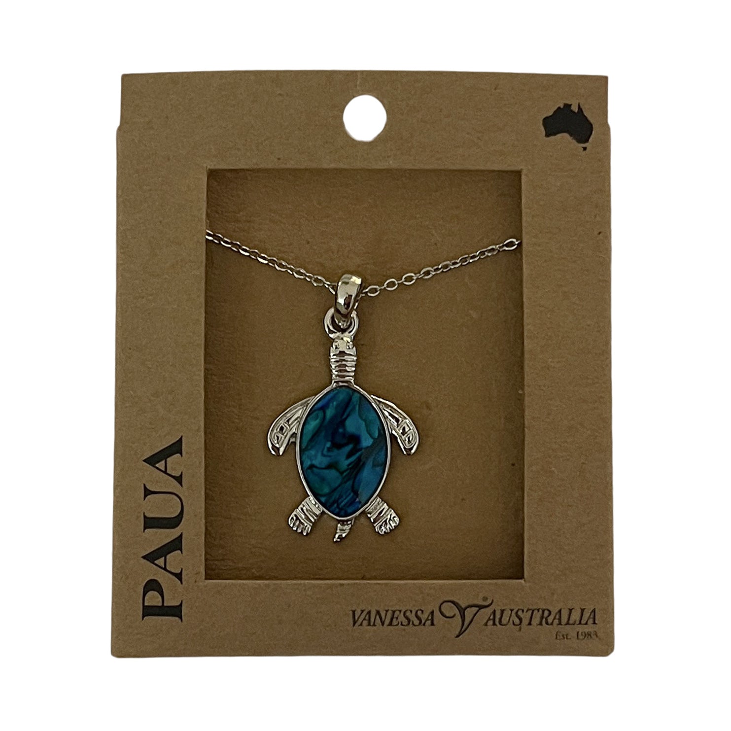 Paua Shell Turtle Necklace