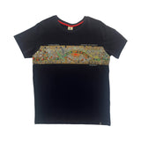 Rainbow Serpent Aboriginal Design T-Shirt - Navy
