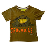 Crocodile Eye Print T-Shirt - Khaki