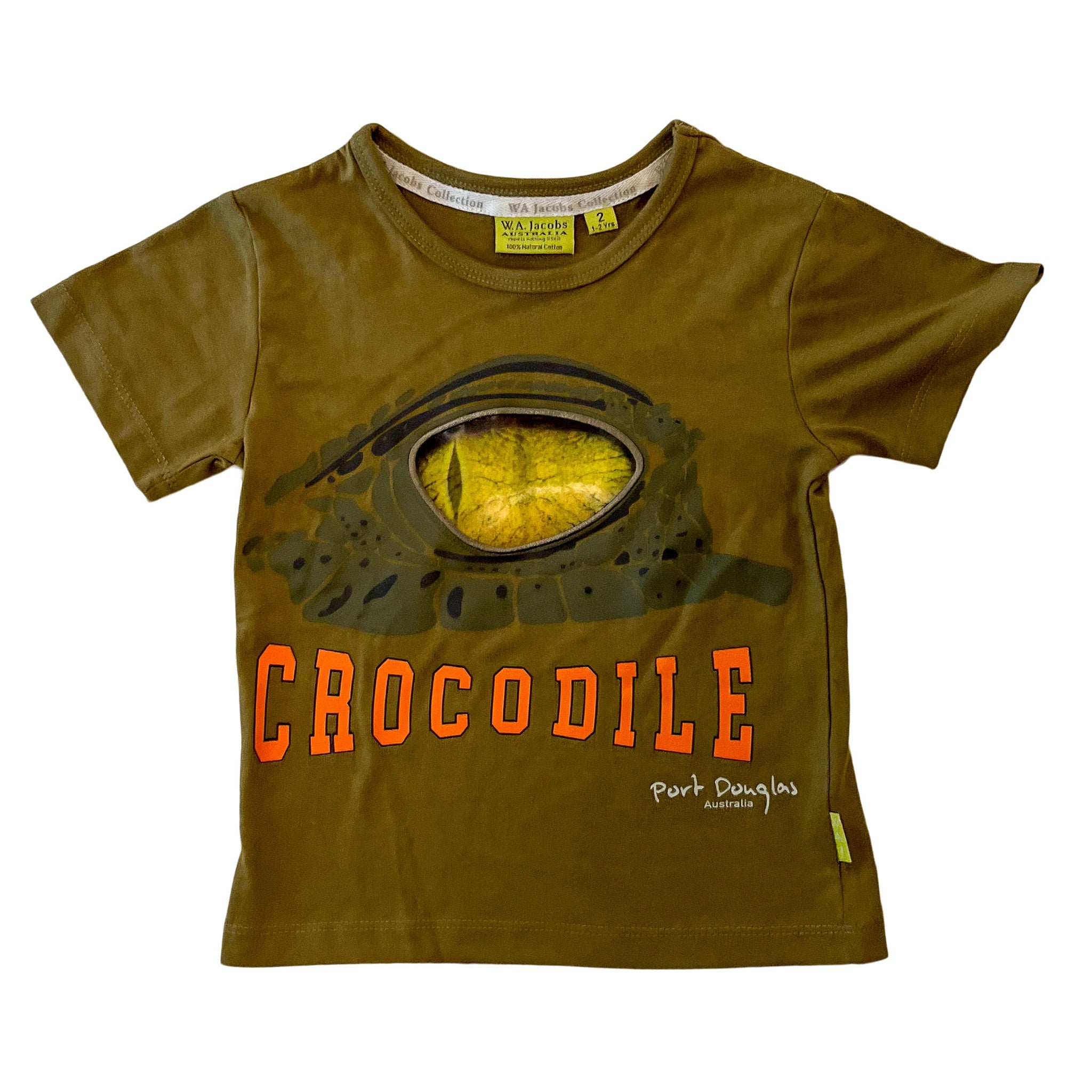 Crocodile Eye Print T-Shirt - Khaki