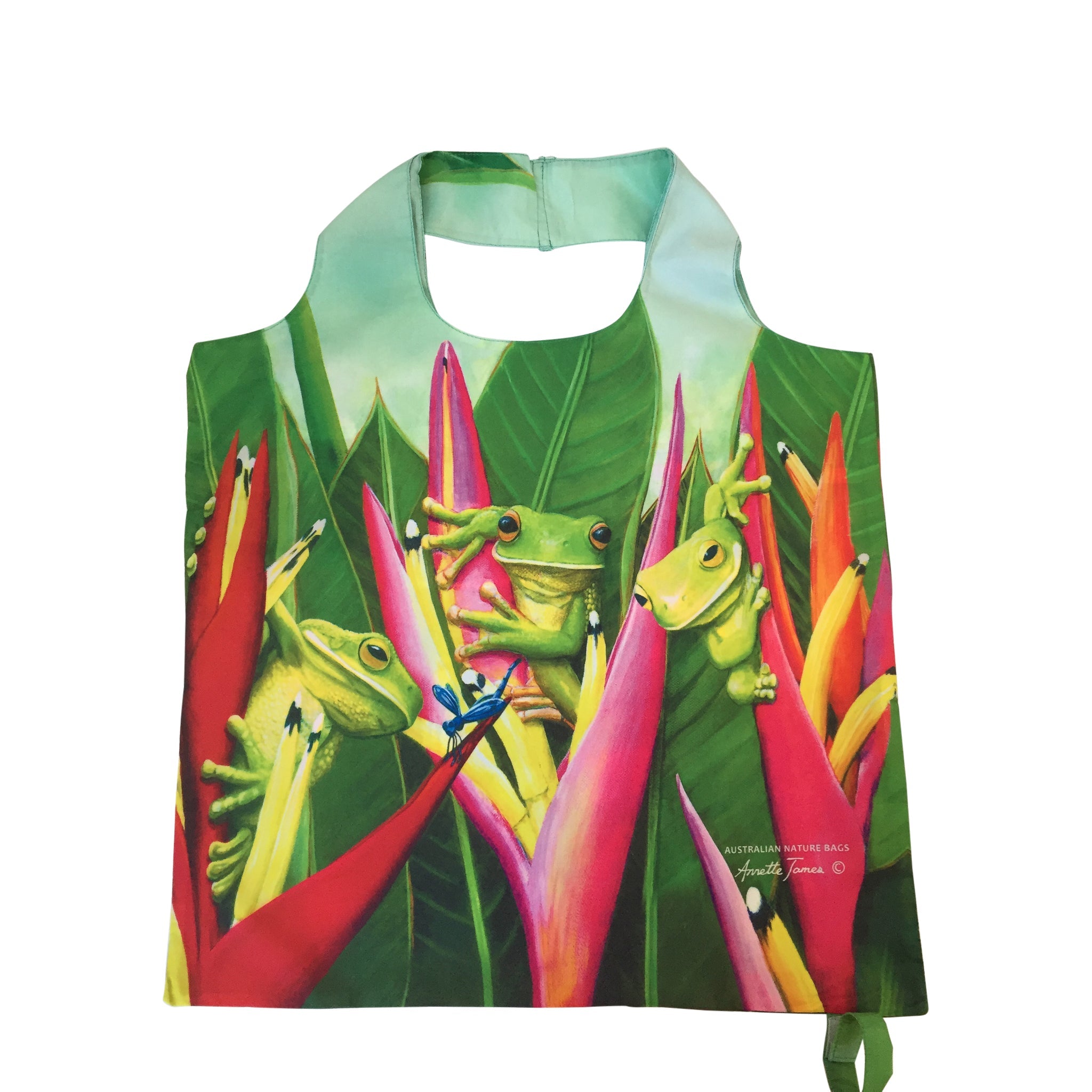 Green Tree Frog Foldable Tote