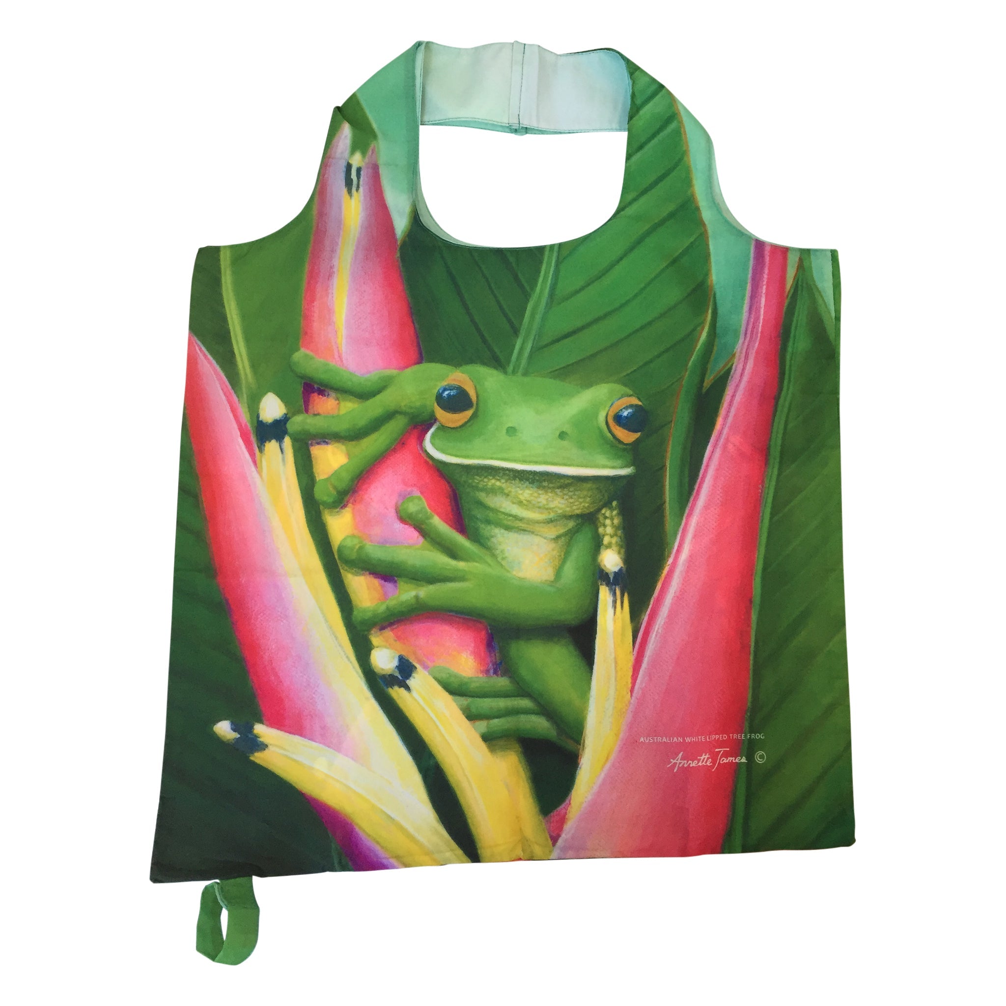 Green Tree Frog Foldable Tote