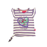 Girl's Purple & White Striped Purple Turtle T-Shirt