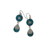 Paua Shell Circle & Teardrop Earrings