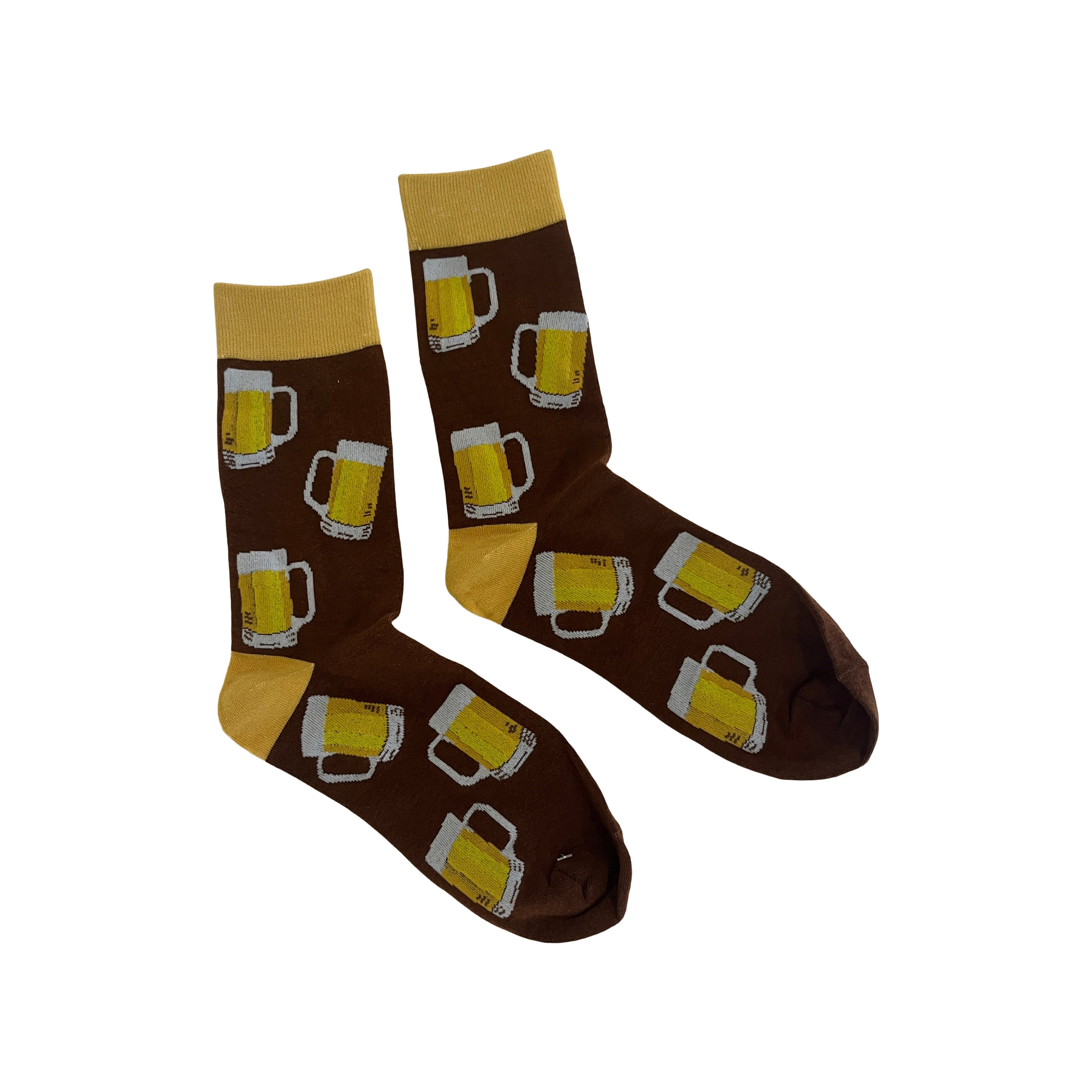 Yellow and Brown Beer Socks