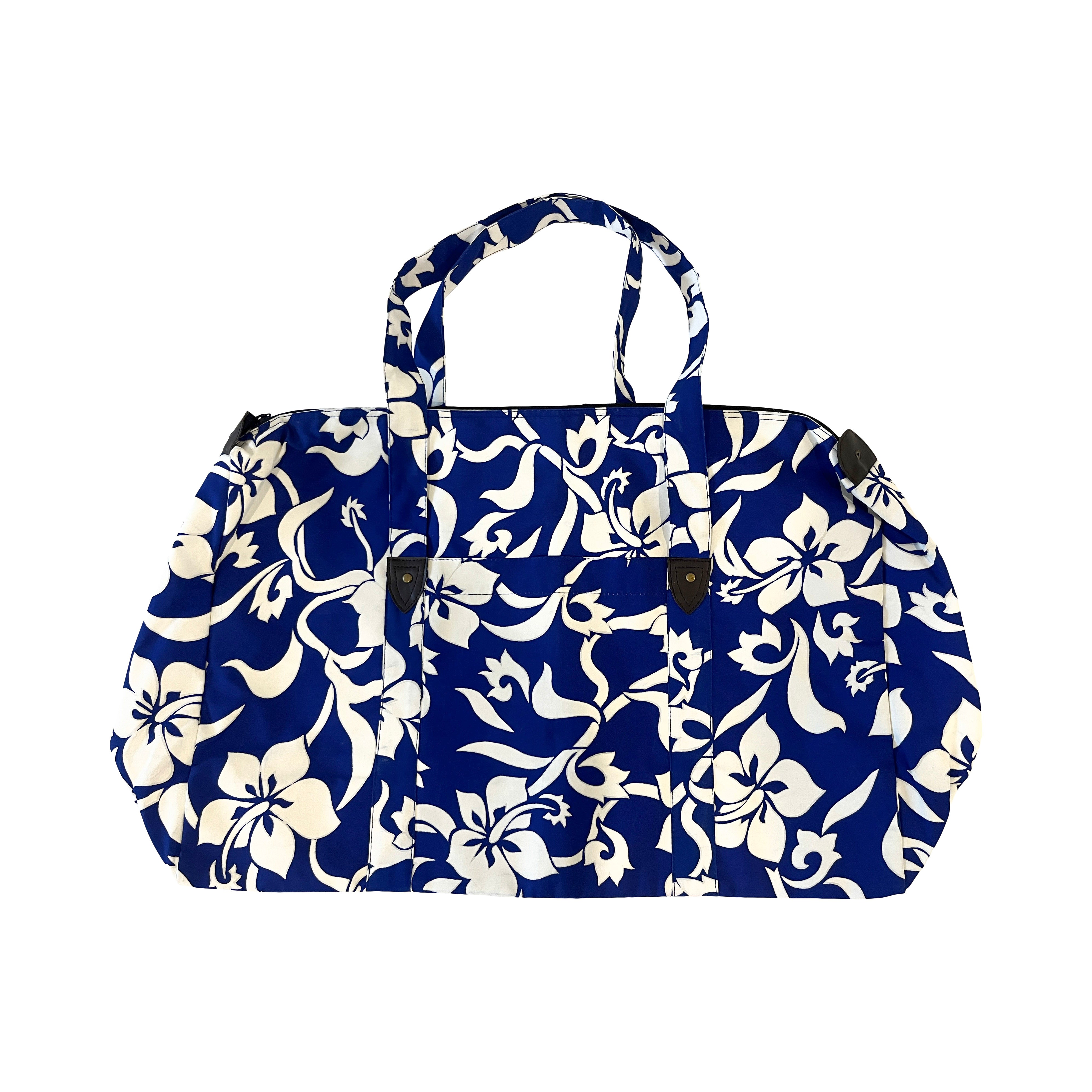 Beach Bag - Dark Blue Hibiscus
