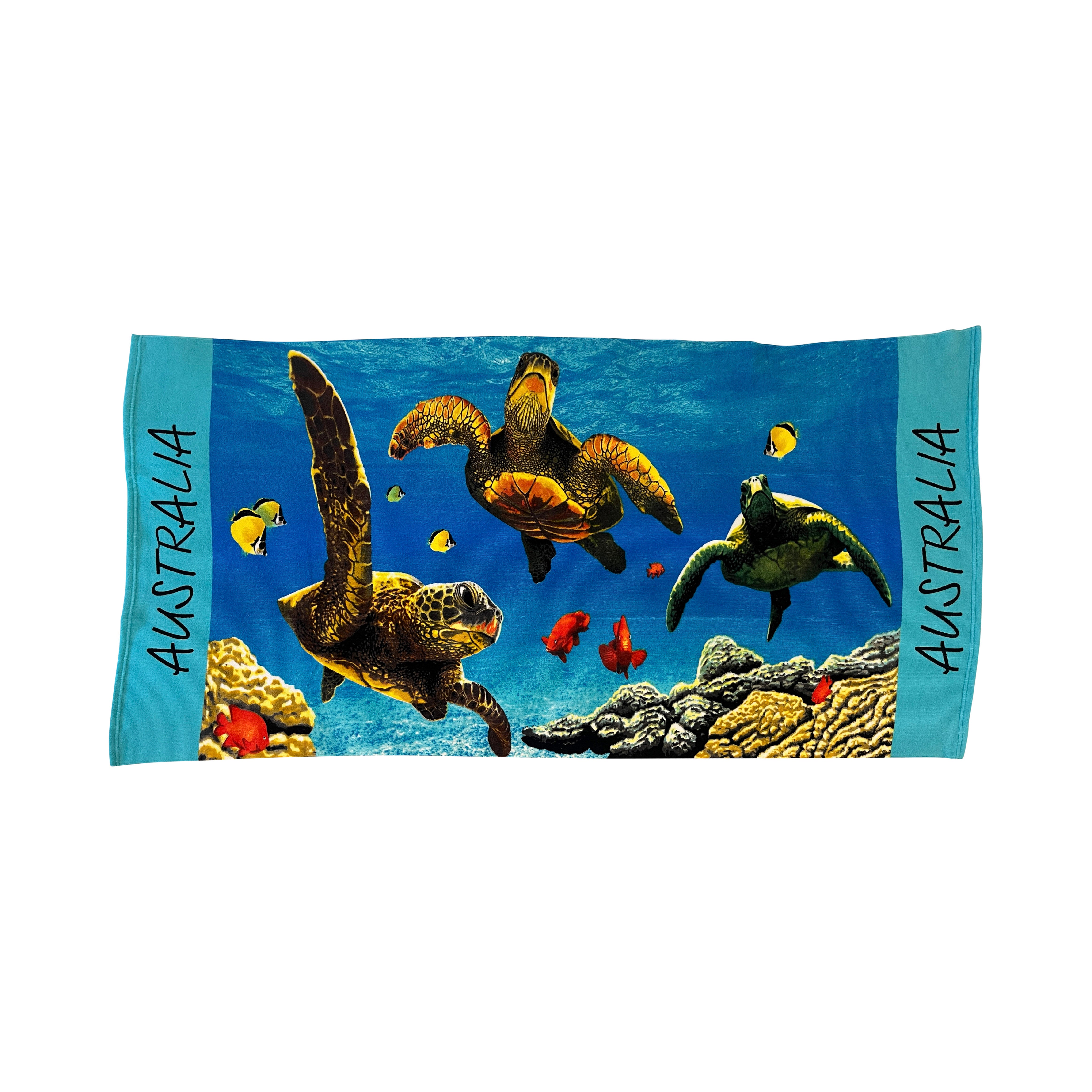 Great Barrier Reef Australia Turtles Beach Towel
