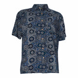 Bamboo Men's Shirt Aboriginal Art - Mina Mina