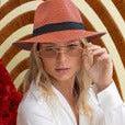 Carolina Fedora Hat in Marsala & Lime
