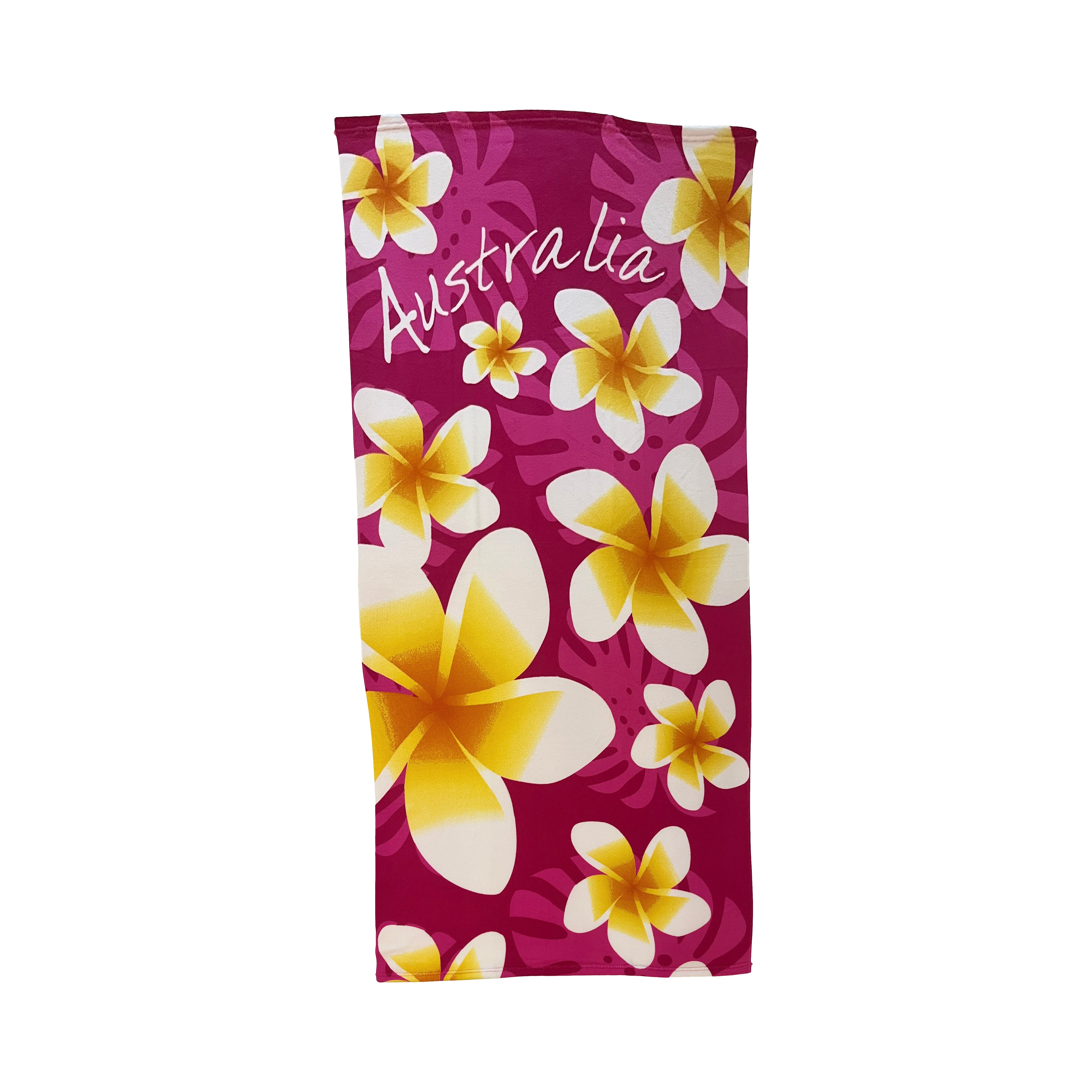 Australia Hibiscus Magenta Beach Towel