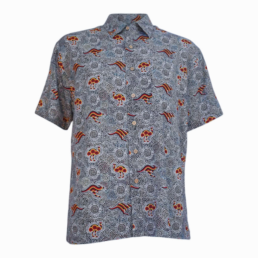 Bamboo Men's Shirt Aboriginal Art - Nguru