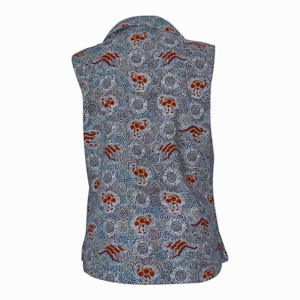 Bamboo Women's Shirt Sleeveless Aboriginal Art - Nguru