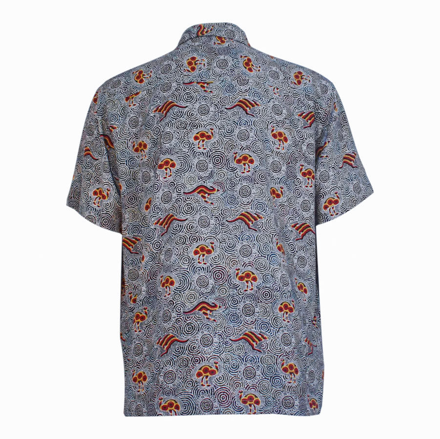 Bamboo Men's Shirt Aboriginal Art - Nguru