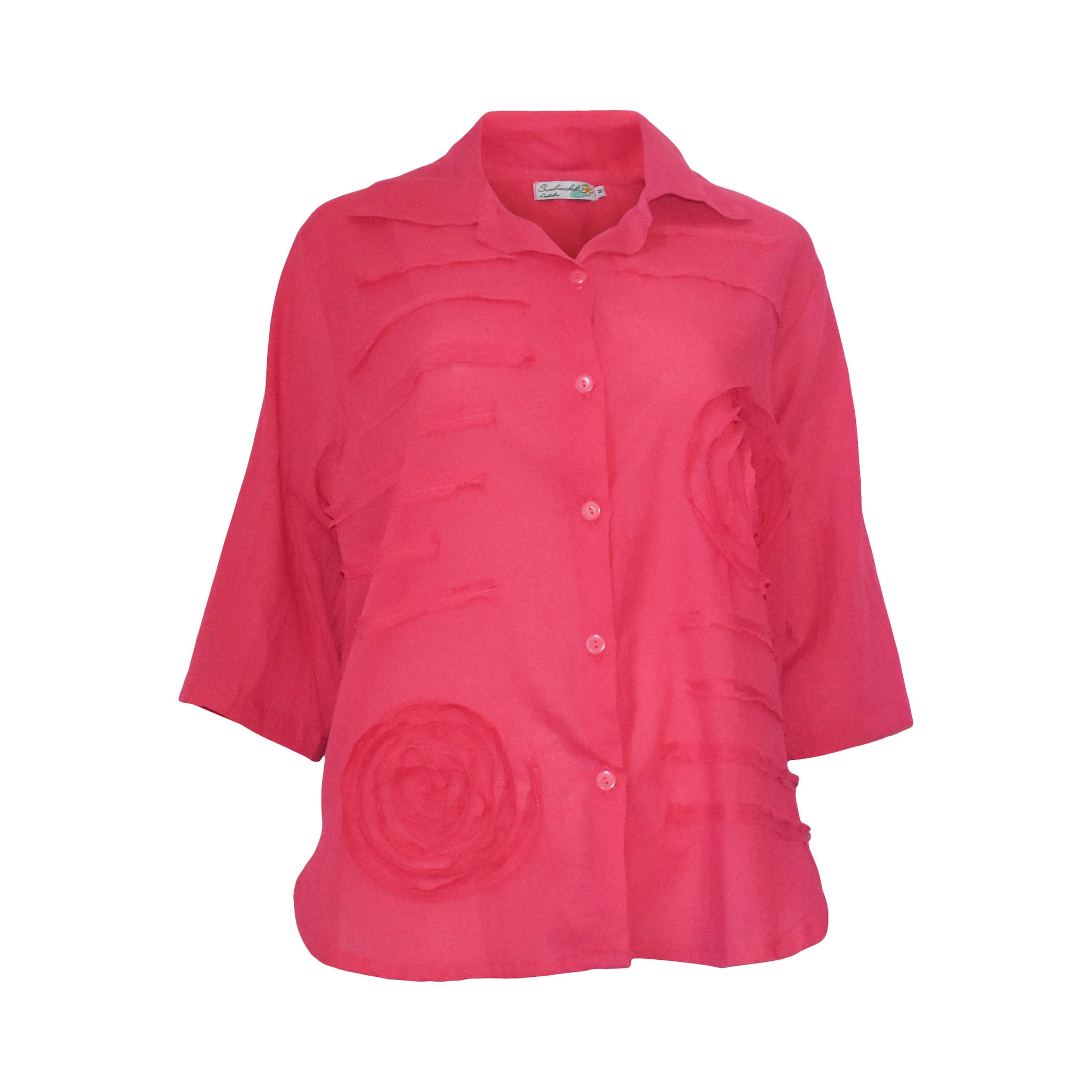 Lilly Shirt in Raspberry, White & Light Blue