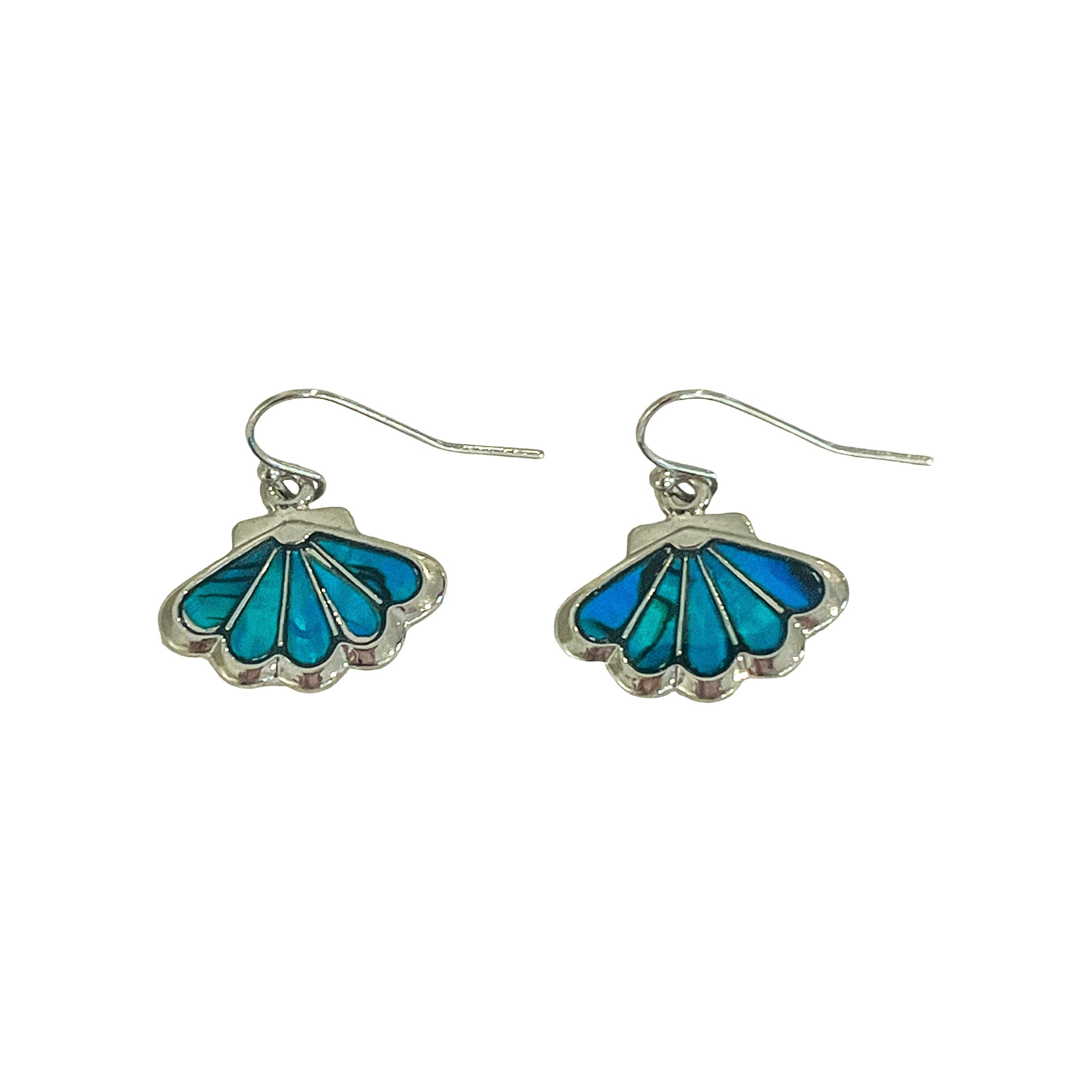 Silver Shell Setting Paua Inlay Earrings