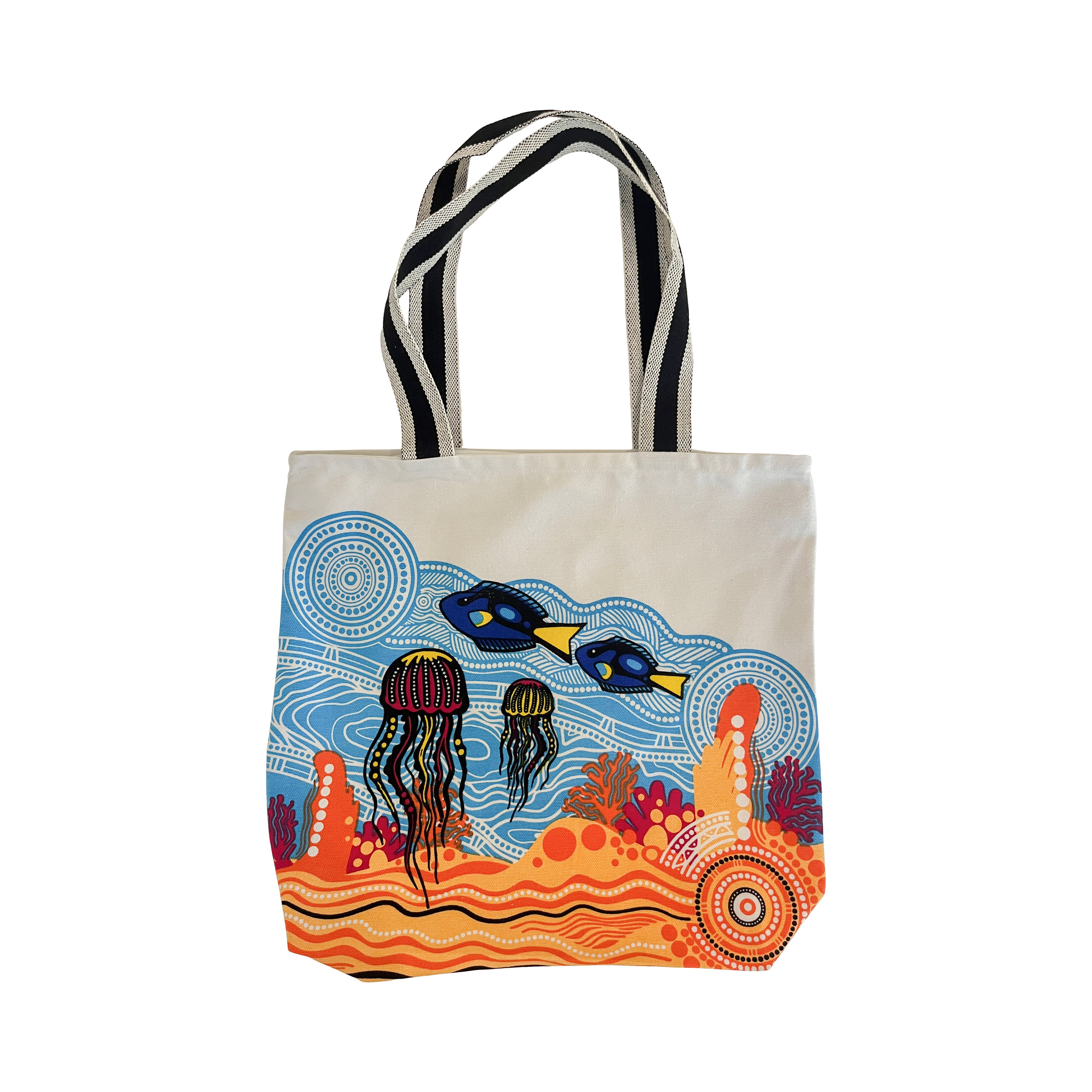 Reef Symphony Dance Aboriginal Art Tote Bag