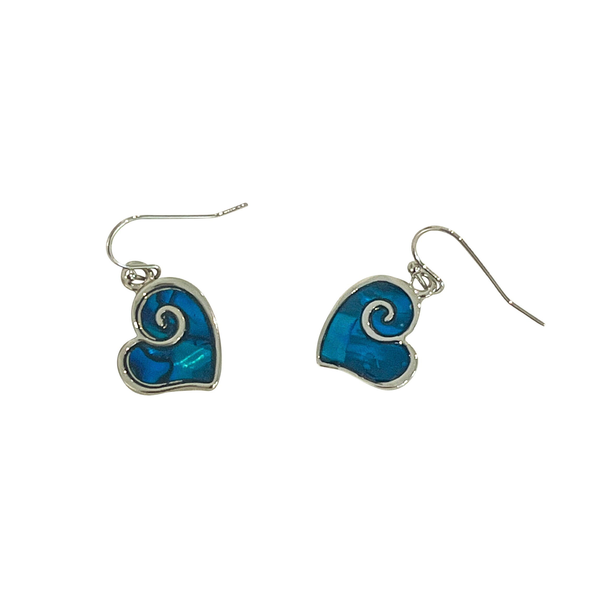 Paua Shell Heart Earrings