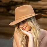 Murray Felt Fedora in Dark Camel or Beige