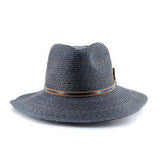 Balmoral Rescue Raffia Fedora Hat in Mixed Navy