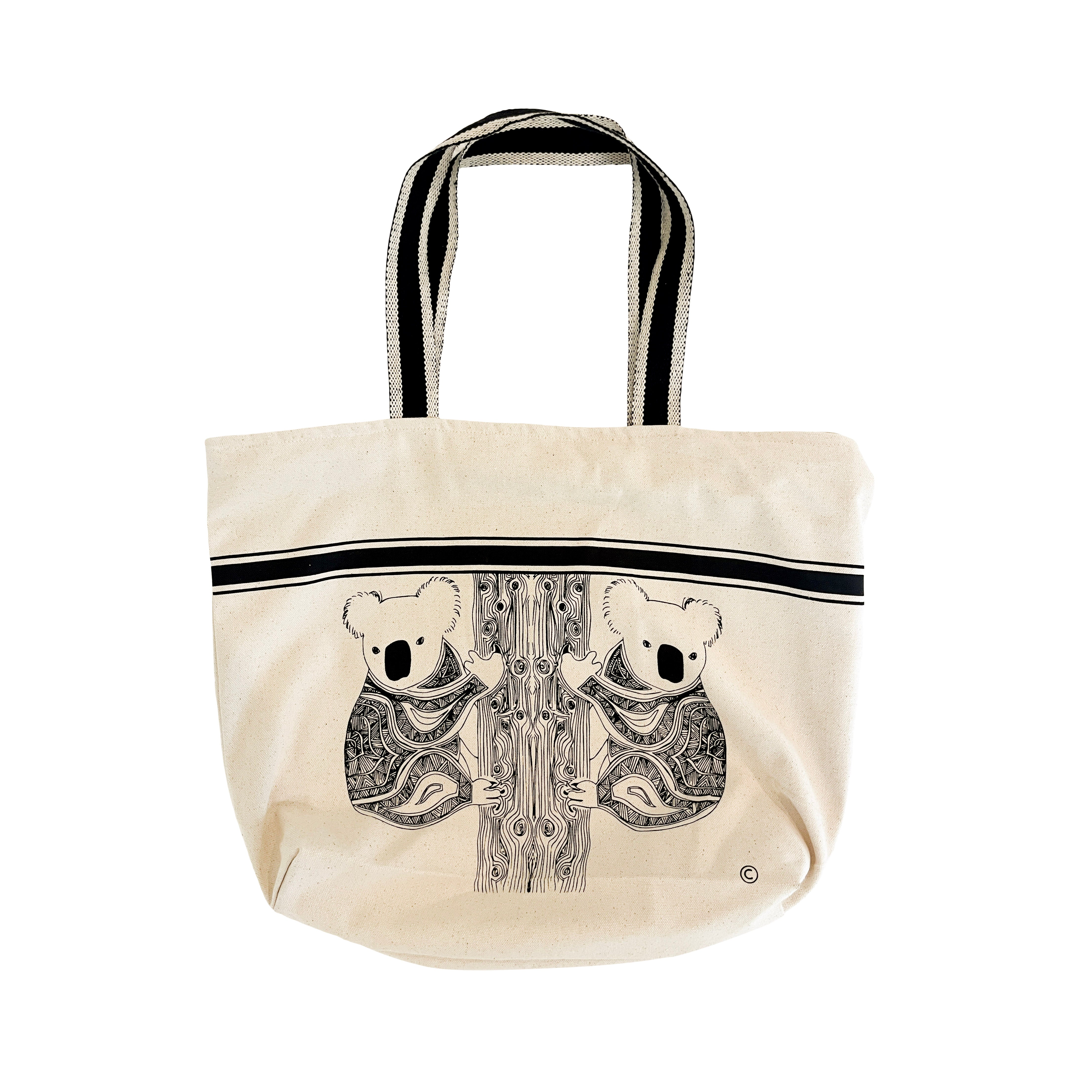 Koala Mates Aboriginal Pen Sketch Art Tote Bag
