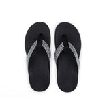 Arch Support Premium Bling Orthotic Thongs - Black Top View