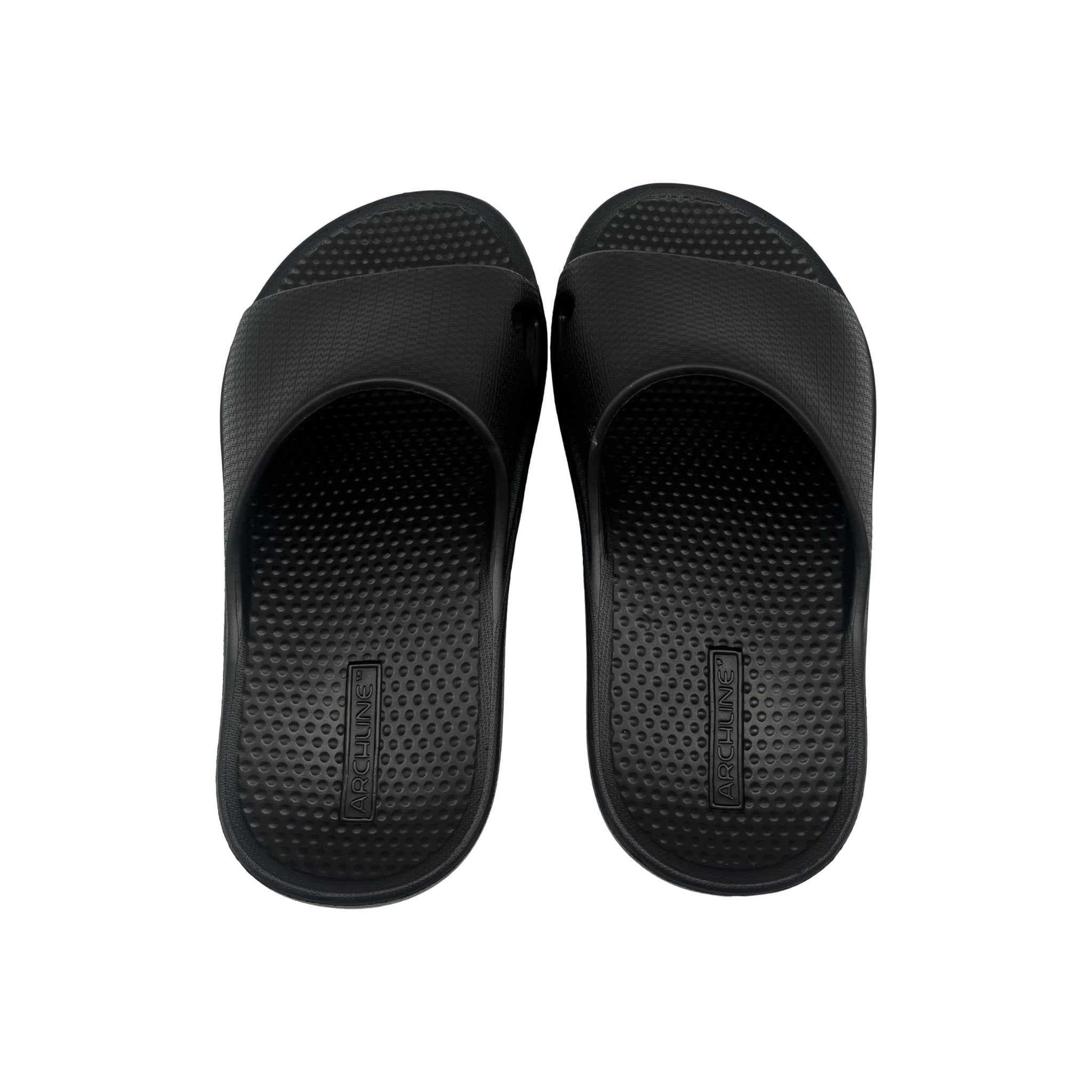 Arch Support Rebound Orthotic Slides - Black Top View