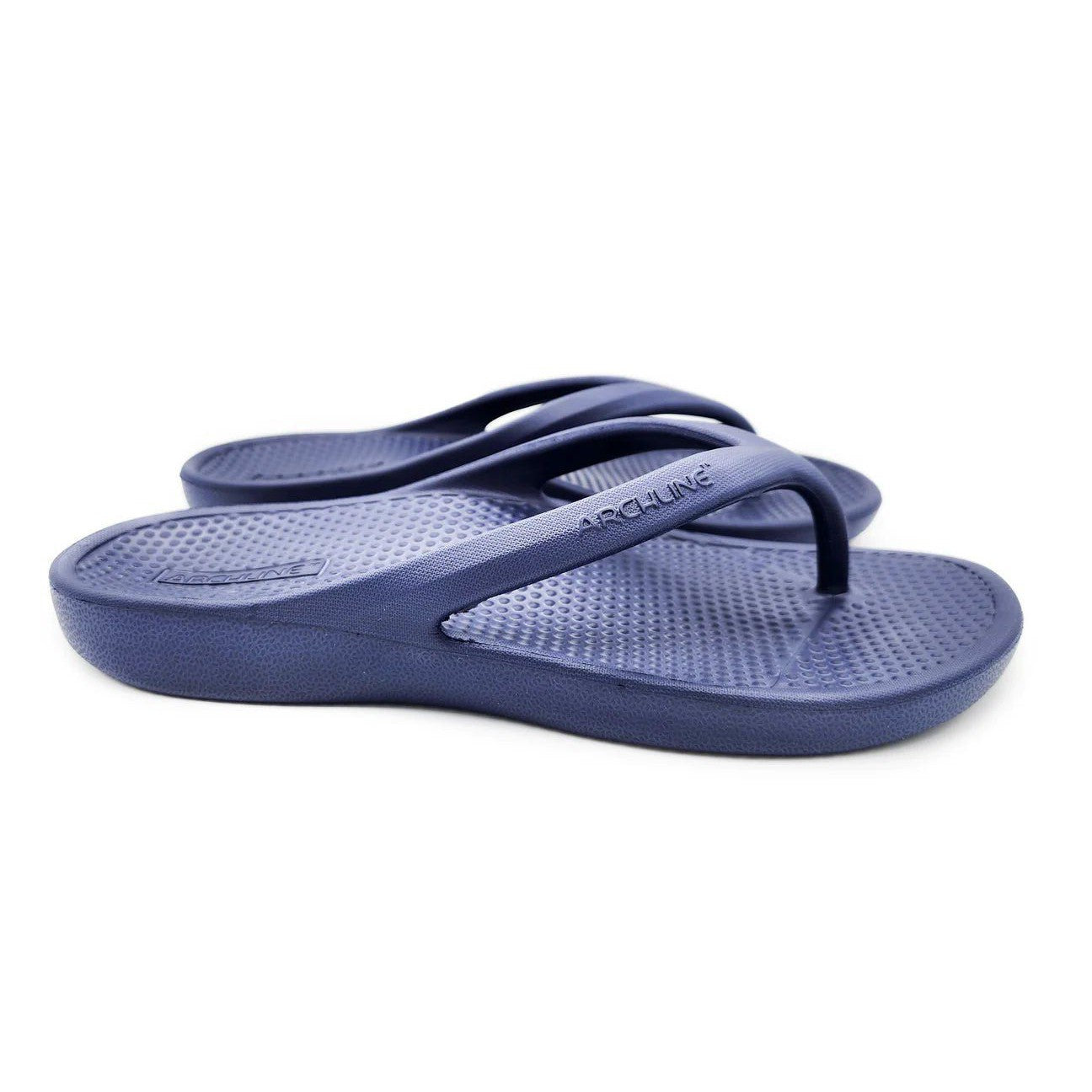 Arch Support Rebound Orthotic Thongs - Navy Side View