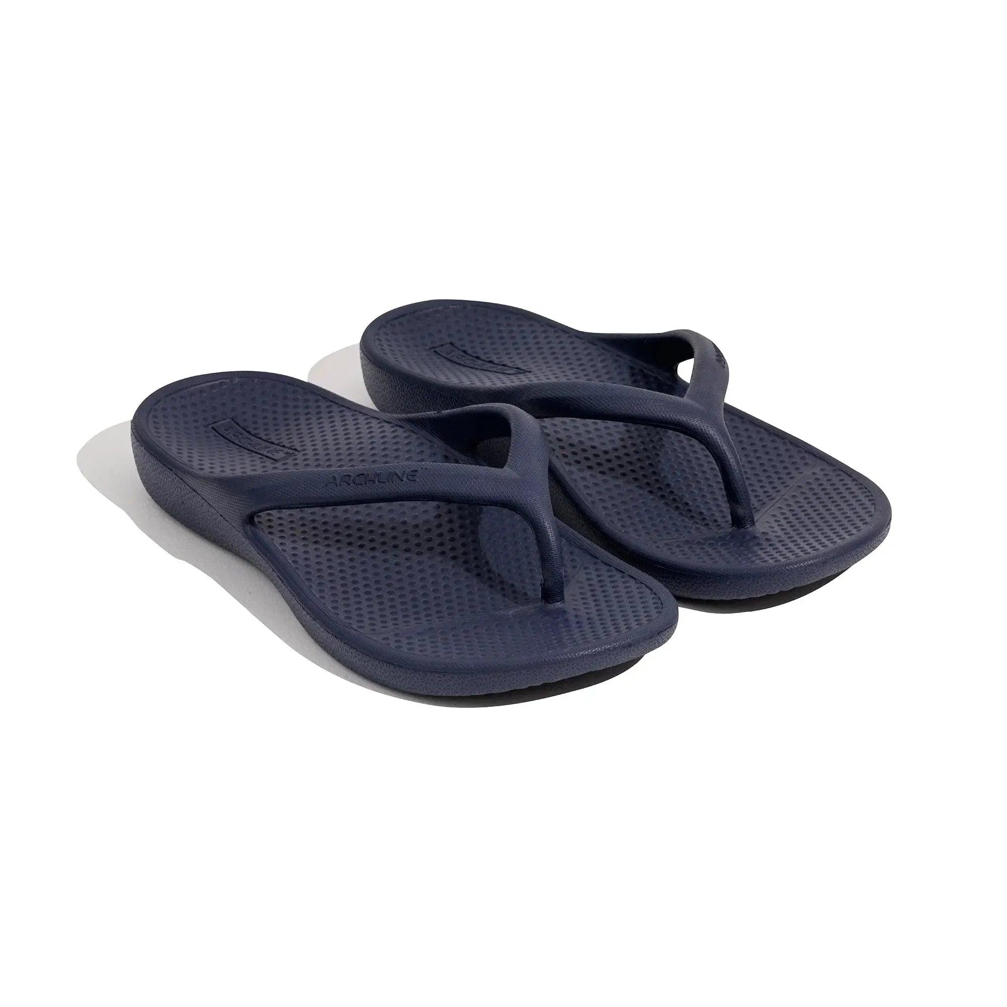 Arch Support Rebound Orthotic Thongs - Navy Top Side View