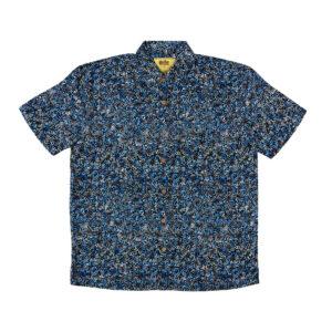 Bamboo Men's Shirt Aboriginal Art - Blue Bush Banana