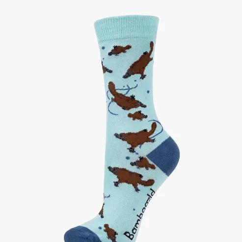 Platypus & Puggle Bamboo Socks – Mint Green