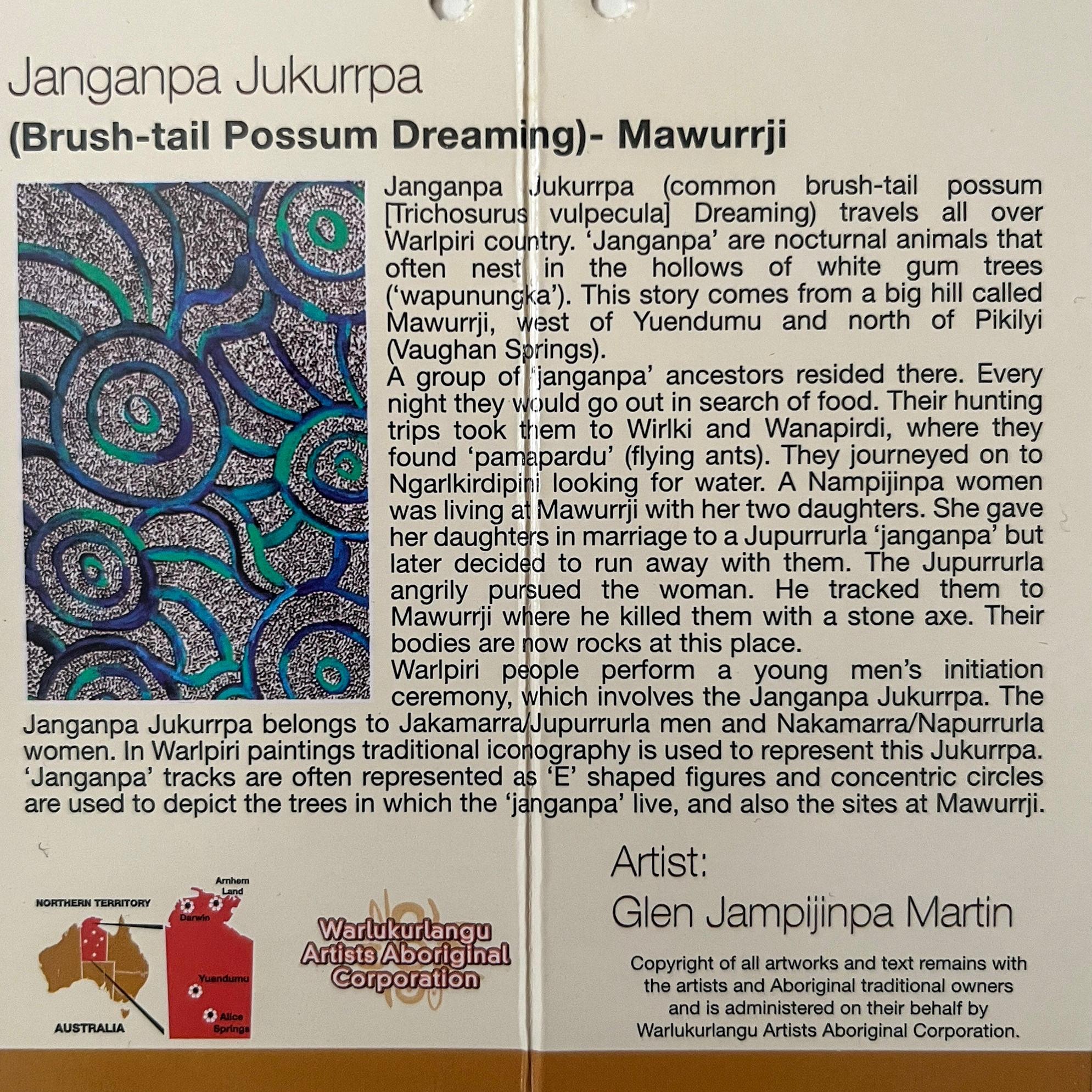 Bamboo Dress Aboriginal Design - Brush Tail Possum Story Card