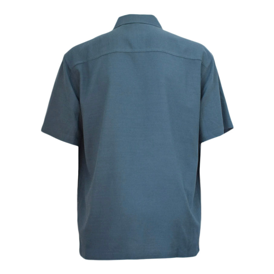 Bamboo Men's Shirt - Blue Steel Back View