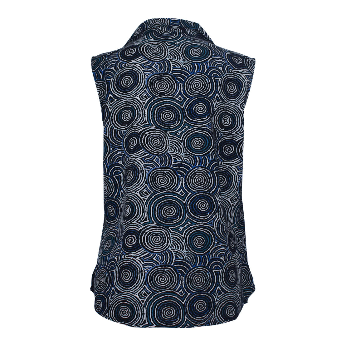 Bamboo Women's Sleeveless Shirt Aboriginal Design - Mina Mina Back View