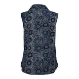 Bamboo Women's Sleeveless Shirt Aboriginal Design - Mina Mina Back View