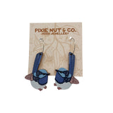 Blue Wren Australian Bird Earrings